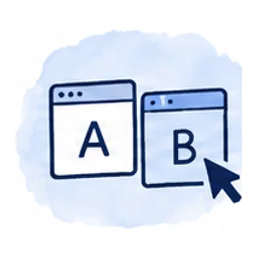 Hand-drawn icon: two versions side by side.