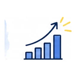 Hand-drawn icon: a rising chart.